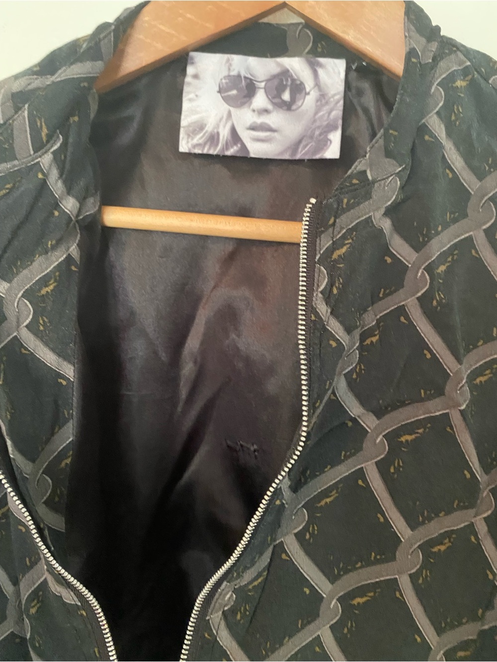 OBEY x Debbie Harry Chainlink Pattern Zip Up Jacket - Picture 4 of 10